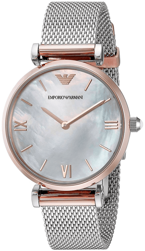 Emporio Armani Retro Mother of Pearl Dial Silver Mesh Bracelet Watch For Women - AR2067 Buy Now By Emporio Armani