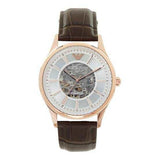 Emporio Armani Epoca White Skeletal Dial Black Leather Strap Watch For Men - AR2073 Buy Now By Emporio Armani