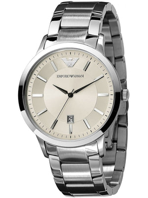 Emporio Armani Classic Quartz White Dial Silver Steel Strap Watch For Men - AR2431 Buy Now By Emporio Armani