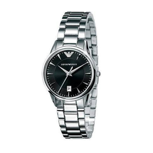 Emporio Armani Classic Quartz Black Dial Silver Steel Strap Watch For Women - AR2441 Buy Now By Emporio Armani