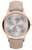 Emporio Armani Classic Quartz Silver Dial Beige Leather Strap Watch For Men - AR2464 Buy Now By Emporio Armani