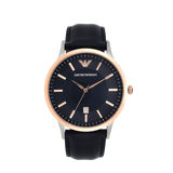 Emporio Armani Renato Analog Blue Dial Black Leather Strap Watch For Men - AR2506 Buy Now By Emporio Armani