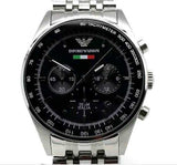 Emporio Armani Team Italia Chronograph Black Dial Silver Steel Strap Watch For Men - AR5983 Buy Now By Emporio Armani