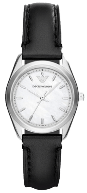Emporio Armani Analog White Dial Black Leather Strap Watch For Women - AR6026 Buy Now By Emporio Armani