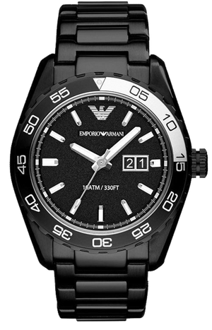 Emporio Armani Sportivo Quartz Black Dial Black Steel Strap Watch For Men - AR6049 Buy Now By Emporio Armani