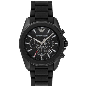Emporio Armani Sportivo Chronograph Black Dial Black Silicone Strap Watch For Men - AR6092 Buy Now By Emporio Armani