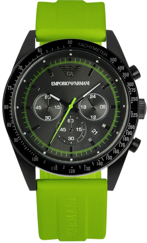 Emporio Armani Sports Analog Black Dial Green Rubber Strap Watch For Men - AR6115 Buy Now By Emporio Armani