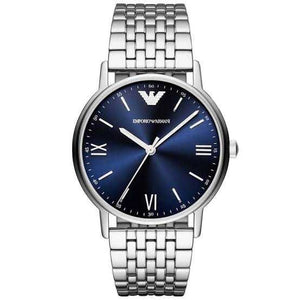 Emporio Armani Kappa Quartz Blue Dial Silver Steel Strap Watch For Men - AR80010 Buy Now By Emporio Armani