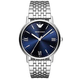 Emporio Armani Kappa Quartz Blue Dial Silver Steel Strap Watch For Men - AR80010 Buy Now By Emporio Armani