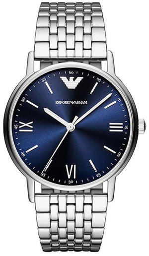 Emporio Armani Kappa Quartz Blue Dial Silver Steel Strap Watch For Men - AR80010 Buy Now By Emporio Armani