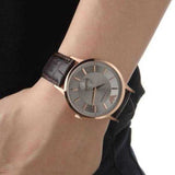 Emporio Armani Classic Analog Silver Dial Brown Leather Strap Watch For Men - AR9101 Buy Now By Emporio Armani