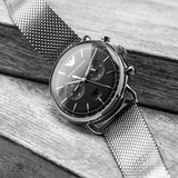 Emporio Armani Chronograph Black Dial Silver Mesh Bracelet Watch For Men - AR11104 Buy Now By Emporio Armani