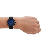 Emporio Armani Mario Chronograph Blue Dial Black Leather Strap Watch For Men - AR11522 Buy Now By Emporio Armani