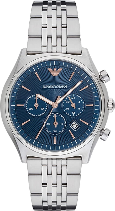 Emporio Armani Luigi Chronograph Quartz Blue Dial Silver Steel Strap Watch For Men - AR1974 Buy Now By Emporio Armani