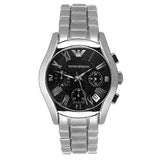 Emporio Armani Velente Chronograph Black Dial Silver Steel Strap Watch For Women - AR0674 Buy Now By Emporio Armani