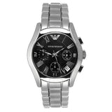 Emporio Armani Velente Chronograph Black Dial Silver Steel Strap Watch For Women - AR0674 Buy Now By Emporio Armani