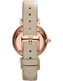Emporio Armani Gianni T Bar Gunmetal Dial Beige Leather Strap Watch For Women - AR1681 Buy Now By Emporio Armani