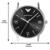 Emporio Armani Kappa Analog Quartz Black Dial Black Leather Strap Watch For Men - AR11013 Buy Now By Emporio Armani