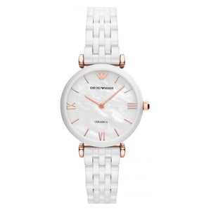 Emporio Armani Ceramica Mother of Pearl Dial White Ceramic Strap Watch For Women - AR1486 Buy Now By Emporio Armani