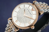 Emporio Armani Gianni T Bar White Dial Two Tone Steel Strap Watch For Women - AR1926 Buy Now By Emporio Armani