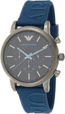Emporio Armani Luigi Chronograph Black Dial Blue Rubber Strap Watch For Men - AR11023 Buy Now By Emporio Armani