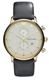 Emporio Armani Gianni Beige Dial Grey Leather Strap Watch For Men - AR0386 Buy Now By Emporio Armani