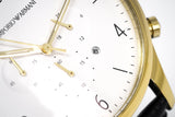 Emporio Armani Classic Chronograph White Dial Black Leather Strap Watch For Men - AR1892 Buy Now By Emporio Armani