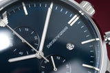 Emporio Armani Gianni Chronograph Blue Dial Silver Steel Strap Watch For Men - AR80013 Buy Now By Emporio Armani