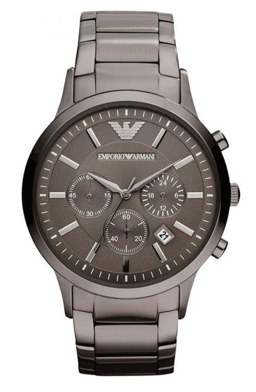 Emporio Armani Classic Chronograph Grey Dial Grey Steel Strap Watch For Men - AR2454 Buy Now By Emporio Armani