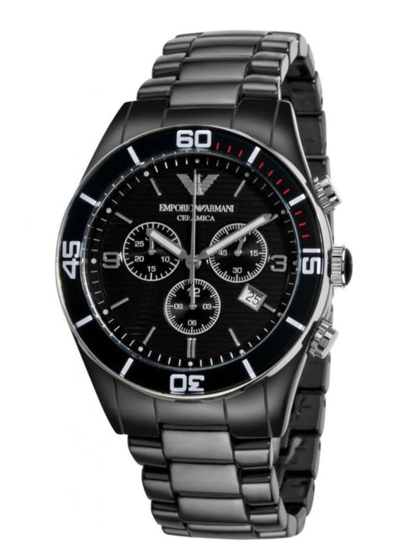 Emporio Armani Black Ceramic Chronograph Black Dial Watch For Men - AR1421 Buy Now By Emporio Armani