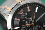 Emporio Armani Renato Chronograph Black Dial Two Tone Steel Strap Watch For Men - AR11165 Buy Now By Emporio Armani