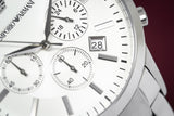Emporio Armani Renato Chronograph Cream Dial Silver Steel Strap Watch For Men - AR2458 Buy Now By Emporio Armani