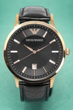 Emporio Armani Renato Quartz Black Dial Black Leather Strap Watch For Men - AR2425 Buy Now By Emporio Armani