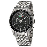 Emporio Armani Team Italia Chronograph Black Dial Silver Steel Strap Watch For Men - AR5983 Buy Now By Emporio Armani