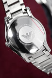 Emporio Armani Valente Quartz Black Dial Silver Steel Strap Watch For Men - AR11086