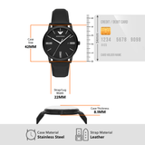 Emporio Armani Minimalist Analog Black Dial Black Leather Strap Watch For Men - AR11573 Buy Now By Emporio Armani