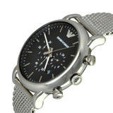 Emporio Armani Luigi Black Dial Silver Mesh Bracelet Watch For Men - AR8032 Buy Now By Emporio Armani