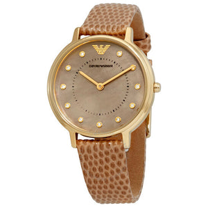 Emporio Armani Kappa Quartz Mother of Pearl Taupe Dial Brown Leather Strap Watch For Men - AR11151 Buy Now By Emporio Armani