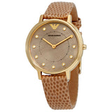 Emporio Armani Kappa Quartz Mother of Pearl Taupe Dial Brown Leather Strap Watch For Men - AR11151 Buy Now By Emporio Armani