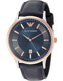 Emporio Armani Renato Analog Blue Dial Black Leather Strap Watch For Men - AR2506 Buy Now By Emporio Armani