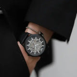 Emporio Armani Meccanico Automatic Black Dial Black Leather Strap Watch For Men - AR60042 Buy Now By Emporio Armani