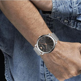 Emporio Armani Luigi Analog Black Dial Silver Mesh Bracelet Watch For Men - AR11272 Buy Now By Emporio Armani