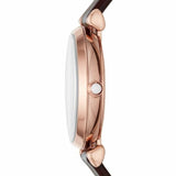 Emporio Armani Gianni T-Bar Silver Dial Brown Leather Strap Watch For Women - AR11269 Buy Now By Emporio Armani