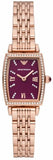 Emporio Armani Two Hand Diamonds Burgundy Dial Rose Gold Steel Strap Watch For Women - AR11488 Buy Now By Emporio Armani