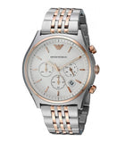 Emporio Armani Zeta Chronograph Quartz White Dial Two Tone Steel Strap Watch For Men - AR1998 Buy Now By Emporio Armani