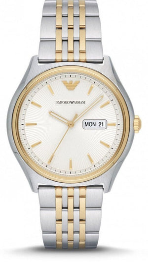 Emporio Armani Cream Dial Two Tone Steel Strap Watch For Men - AR11034 Buy Now By Emporio Armani