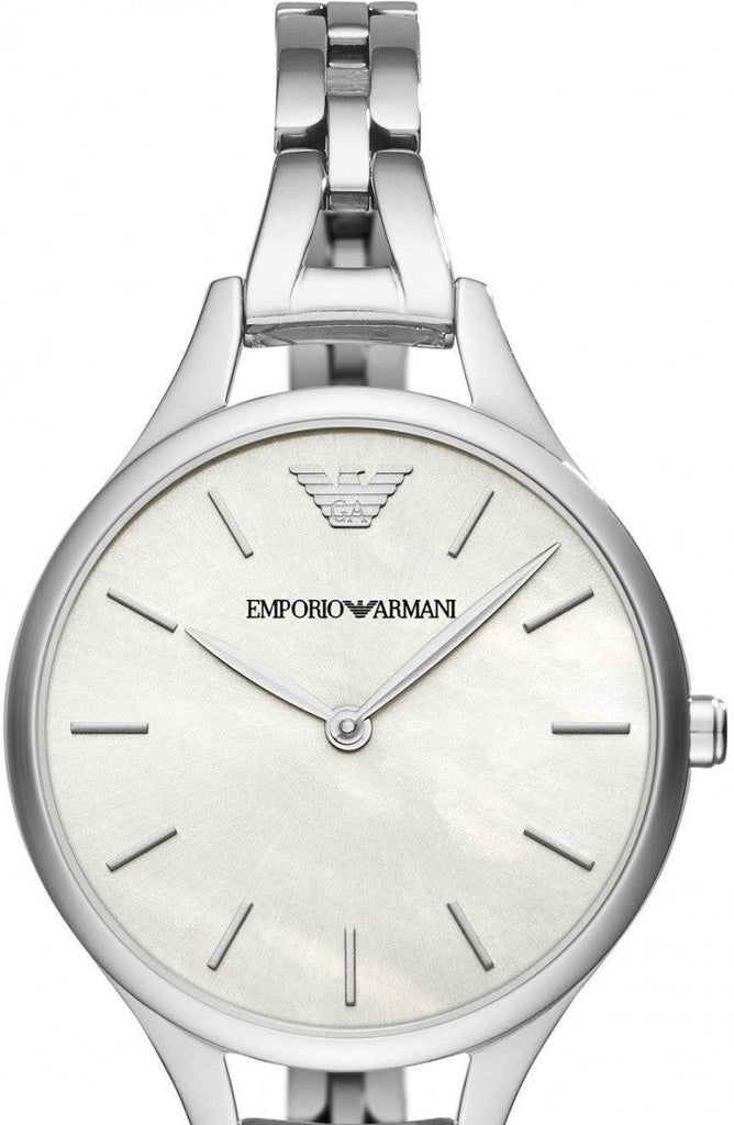 Emporio Armani Aurora Mother Of Pearl White Dial Silver Steel Strap Watch For Women - AR11054 Buy Now By Emporio Armani