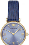 Emporio Armani Gianni T Bar Blue Dial Blue Leather Strap Watch For Women - AR1875 Buy Now By Emporio Armani