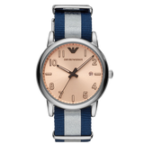 Emporio Armani Luigi Analog Beige Dial Two Tone NATO Strap Watch For Men - AR11212 Buy Now By Emporio Armani