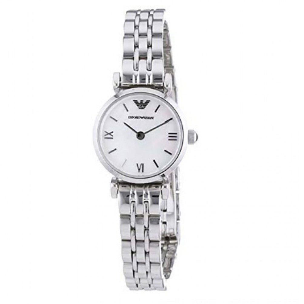 Emporio Armani Gianni T Bar Mother of Pearl Dial Silver Steel Strap Watch For Women - AR1688 Buy Now By Emporio Armani